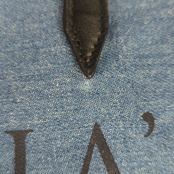 Victoria's Secret Blue & Black Denim & PU Lightweight Tote Bag - Picture 9 of 12